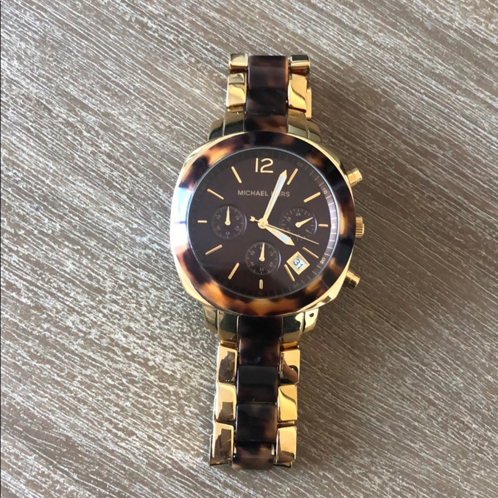 SOLD Michael Kors Watch Gold & Tortoise